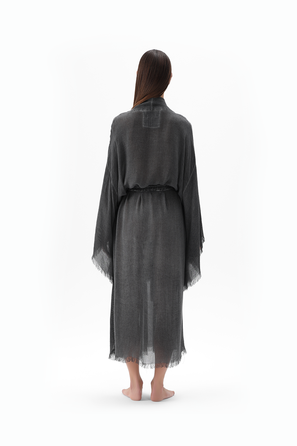 İkikız-Bambu Gri Uzun Kimono-Kimono-3-Milagron.com