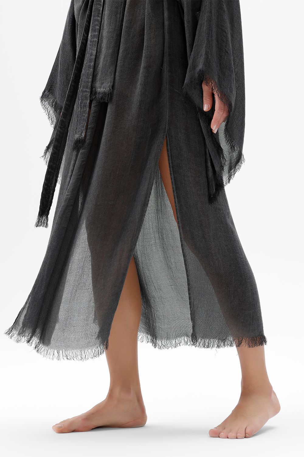 İkikız-Bambu Gri Uzun Kimono-Kimono-5-Milagron.com