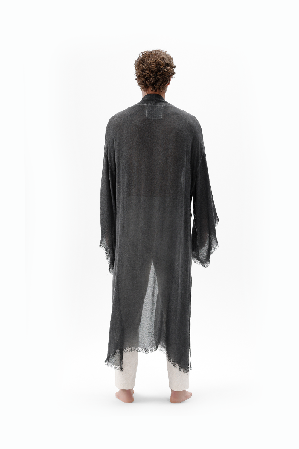 İkikız-Bambu Gri Uzun Kimono-Kimono-8-Milagron.com