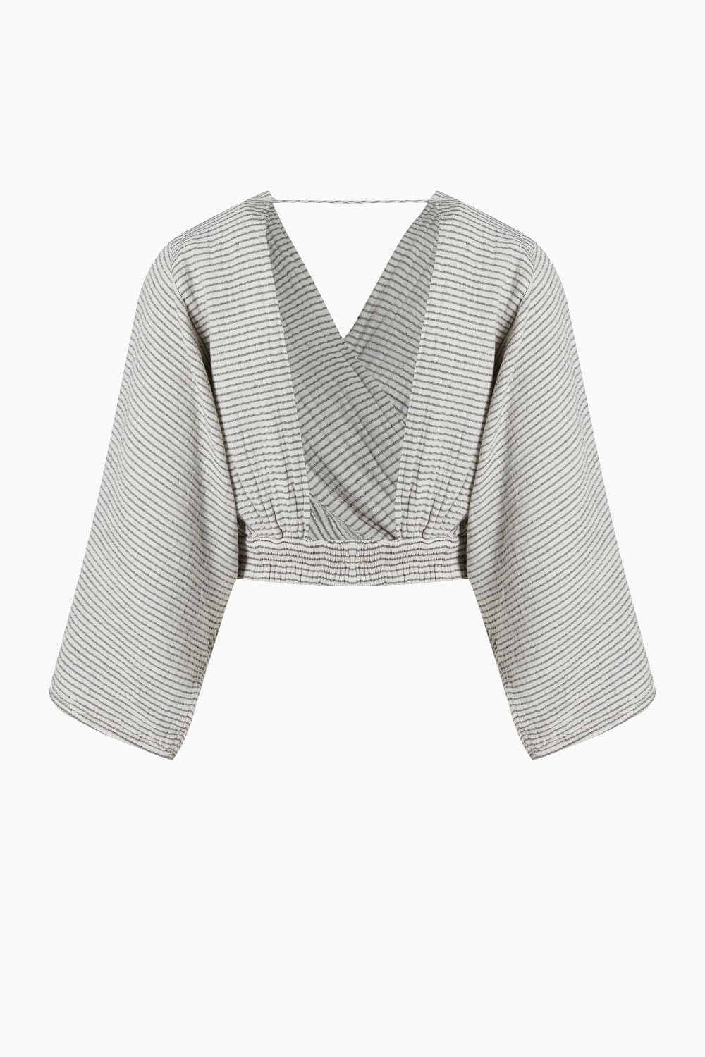 İkikız-Crinkle Çizgili Bluz-Top-2-Milagron.com