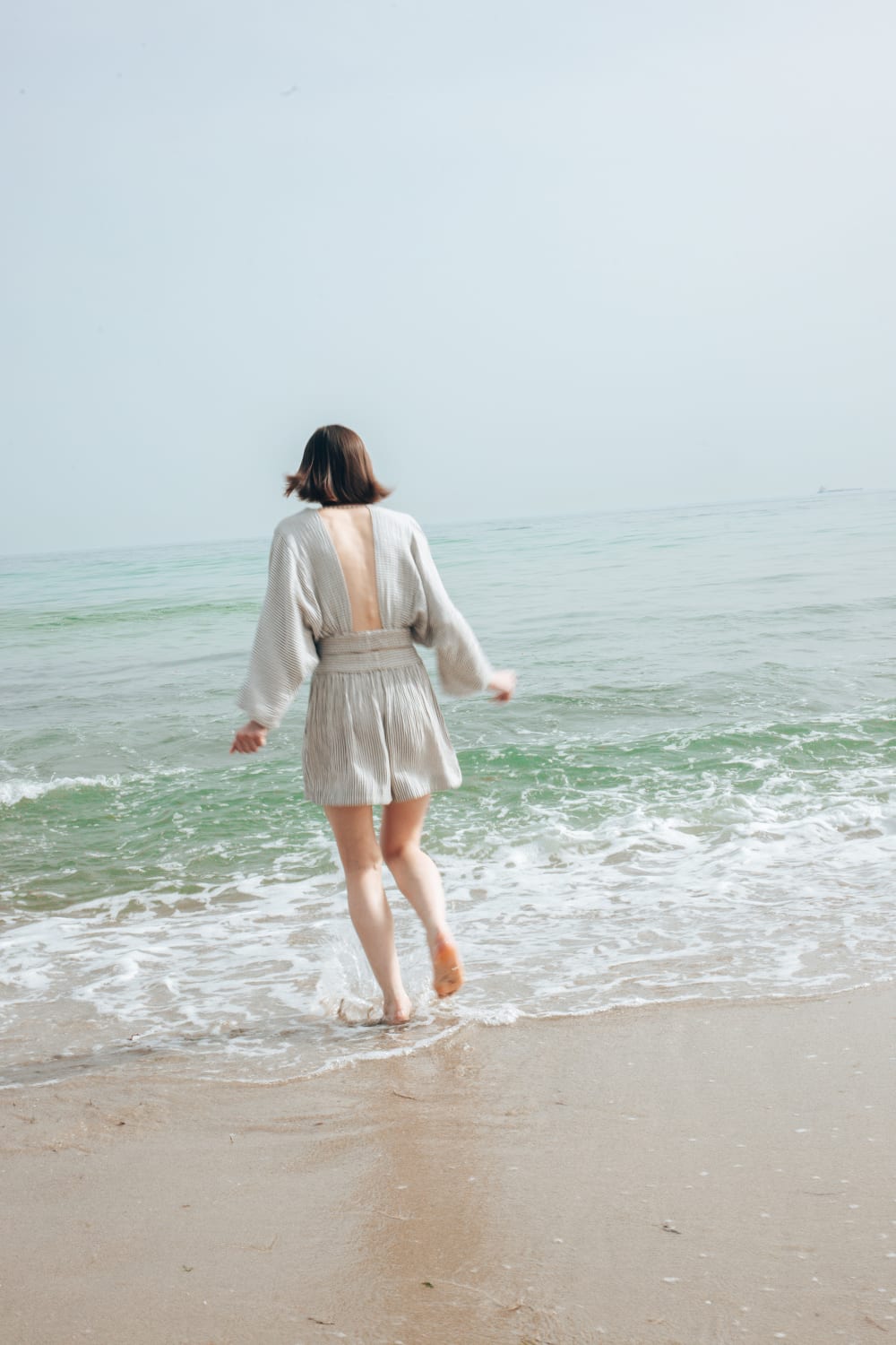 İkikız-Crinkle Çizgili Bluz-Top-4-Milagron.com