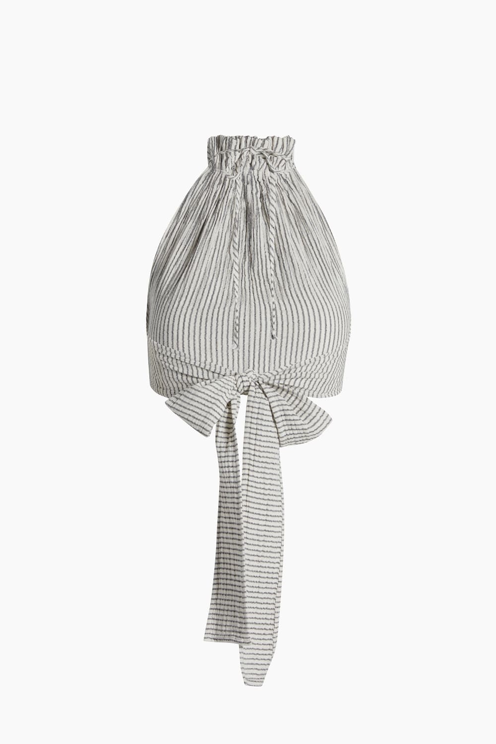 İkikız-Crinkle Çizgili Halter Yaka Bluz-Top-3-Milagron.com