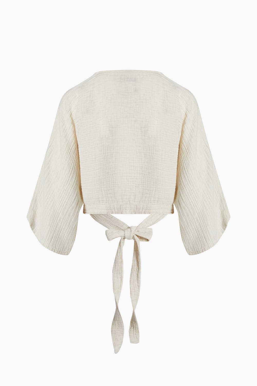 İkikız-Crinkle Linen Bağlamalı Üst-Top-2-Milagron.com