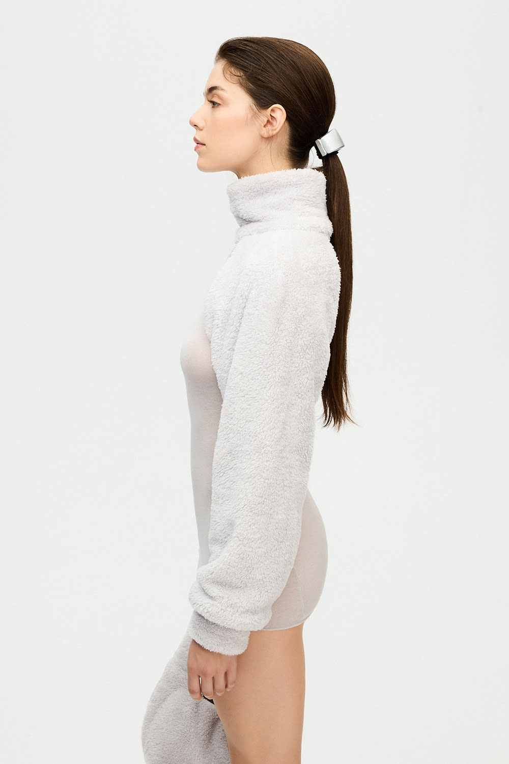 İkikız-Gri Pelüş Bolero-Kazak & Triko-2-Milagron.com