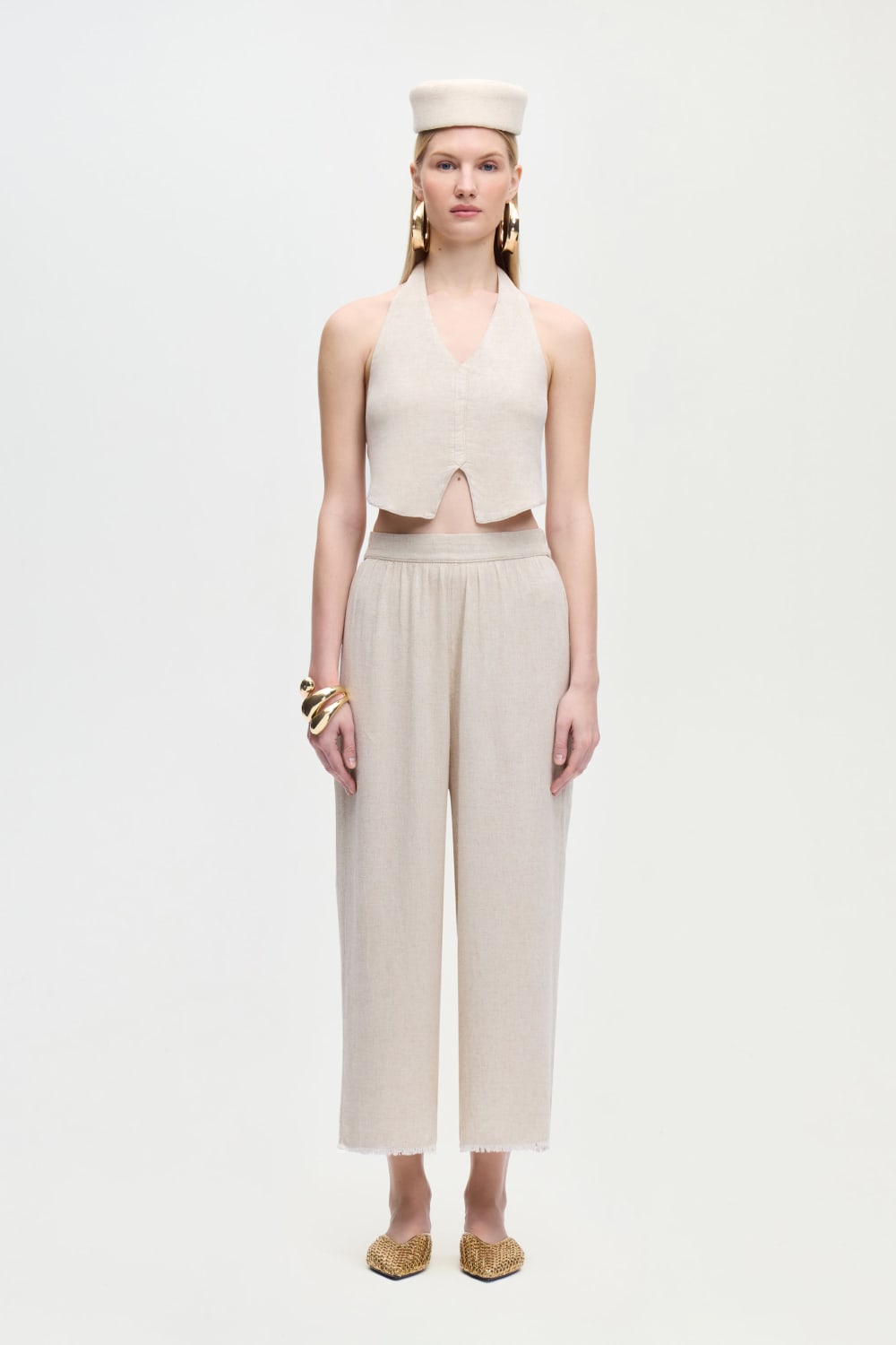 İkikız-Keten Naturel Pantolon-Pantolon-2-Milagron.com