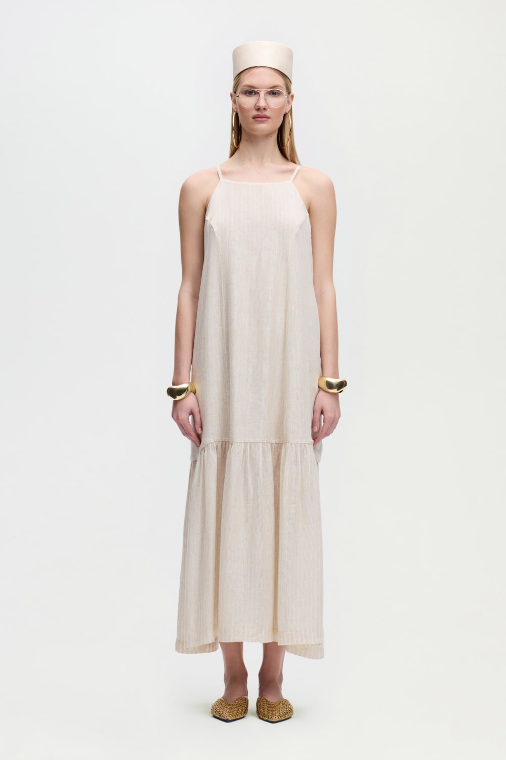 İkikız-Naturel İp Askılı Elbise-Elbise-3-Milagron.com