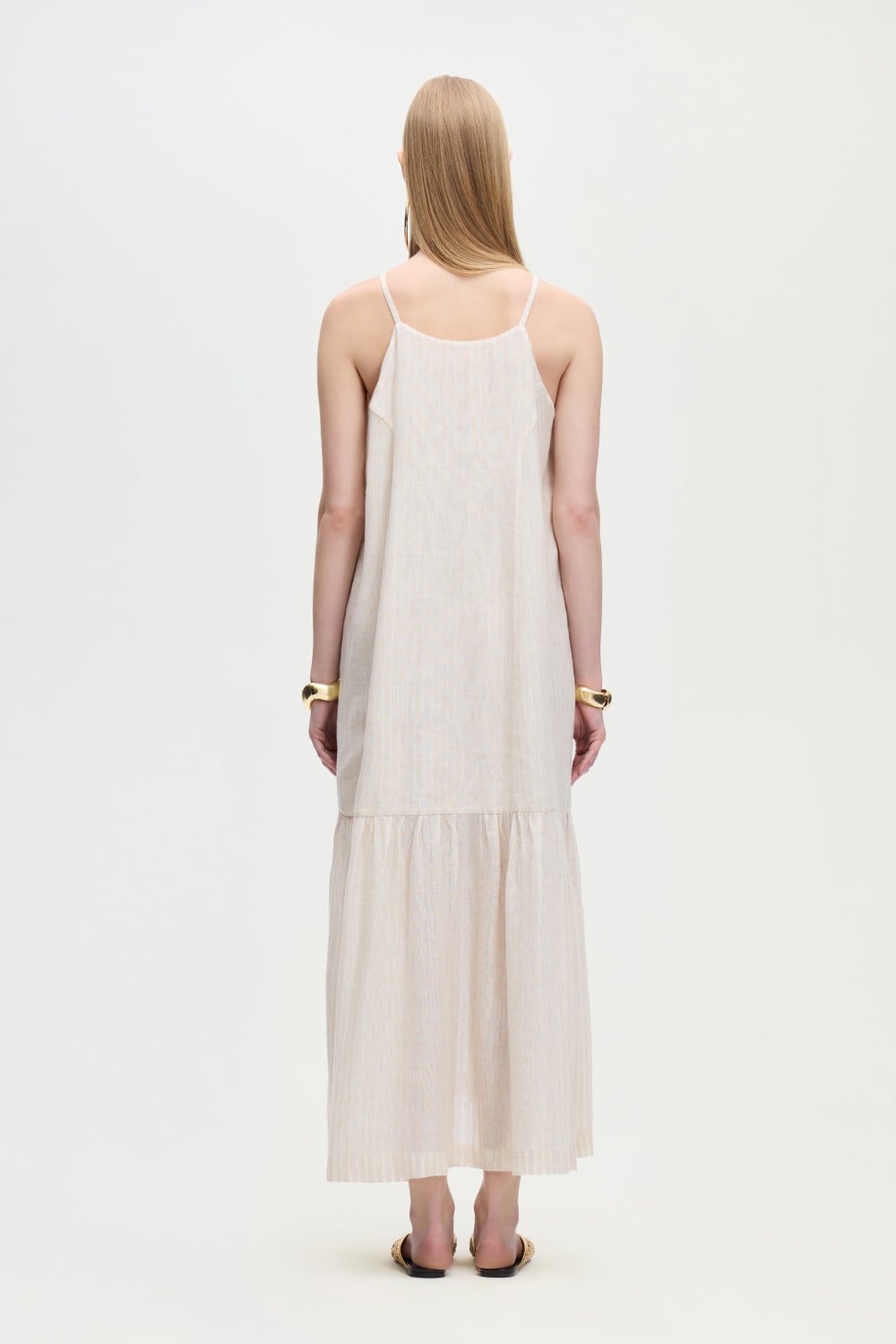 İkikız-Naturel İp Askılı Elbise-Elbise-5-Milagron.com