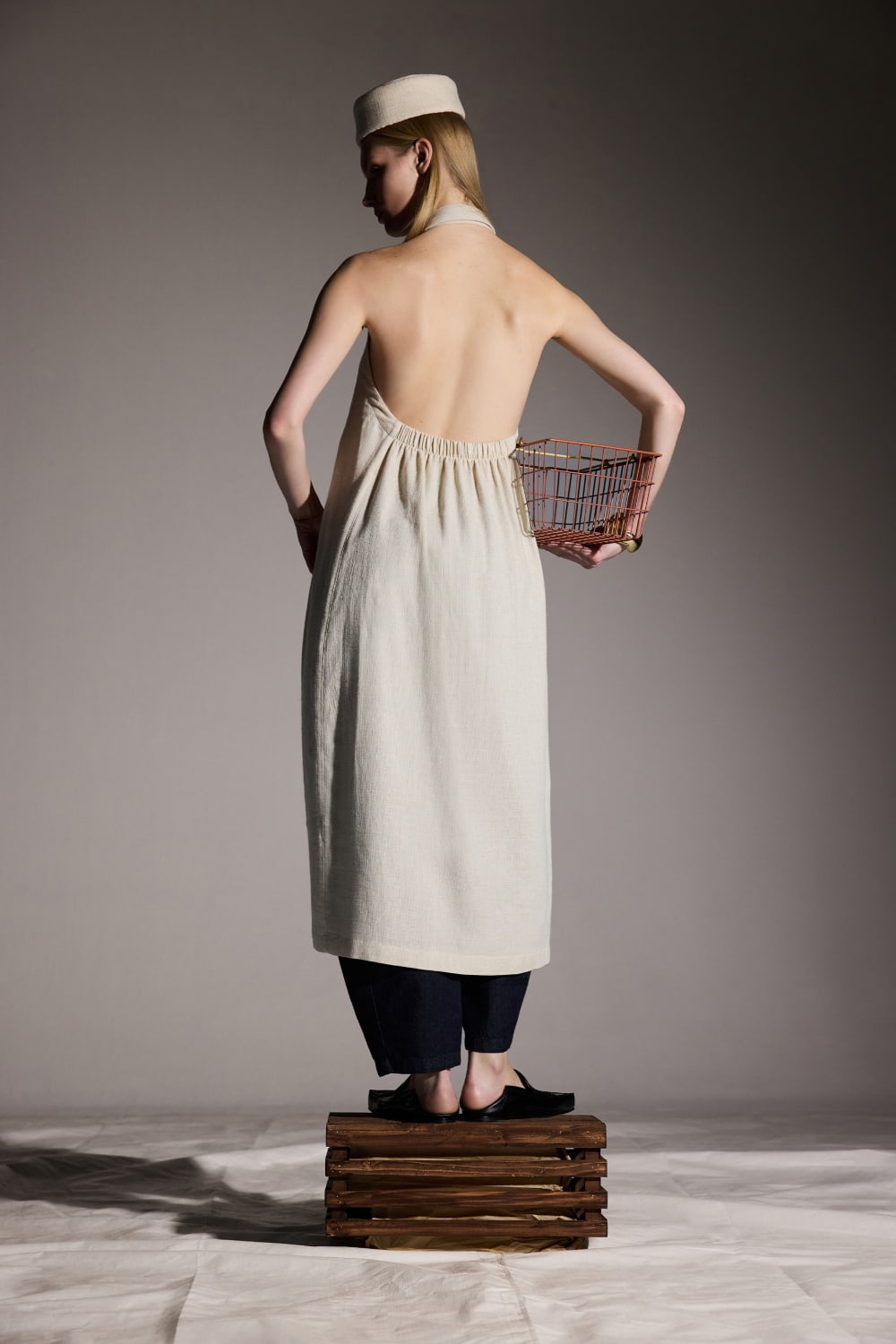 İkikız-Natürel Keten Gömlek Elbise-Elbise-2-Milagron.com