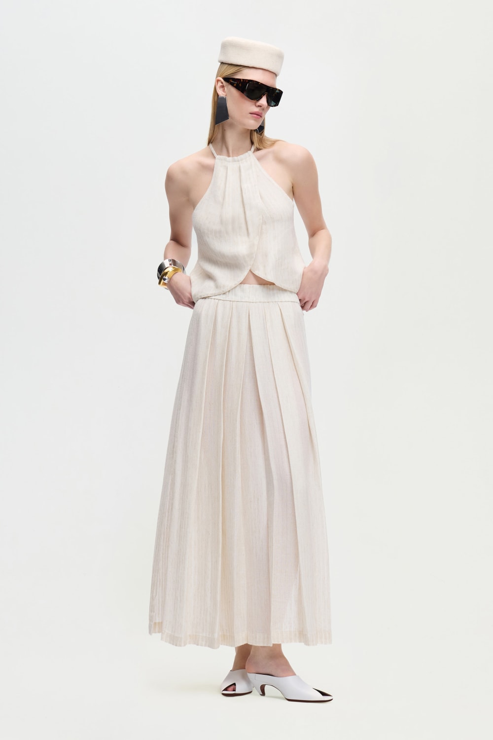 İkikız-Naturel Pileli Etek-Etek-2-Milagron.com