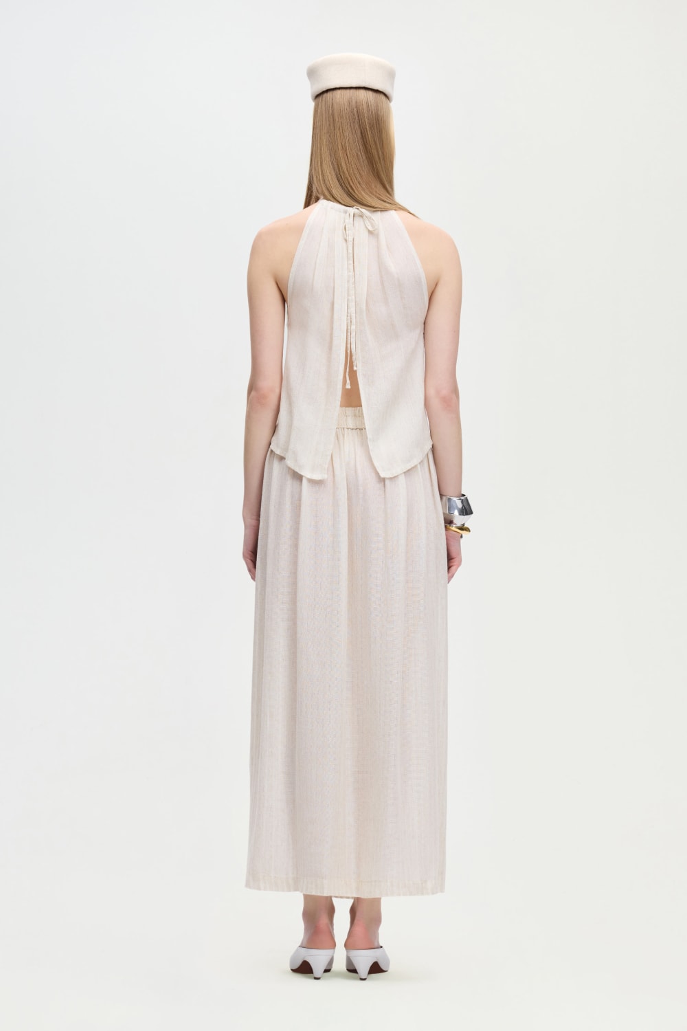 İkikız-Naturel Pileli Etek-Etek-4-Milagron.com