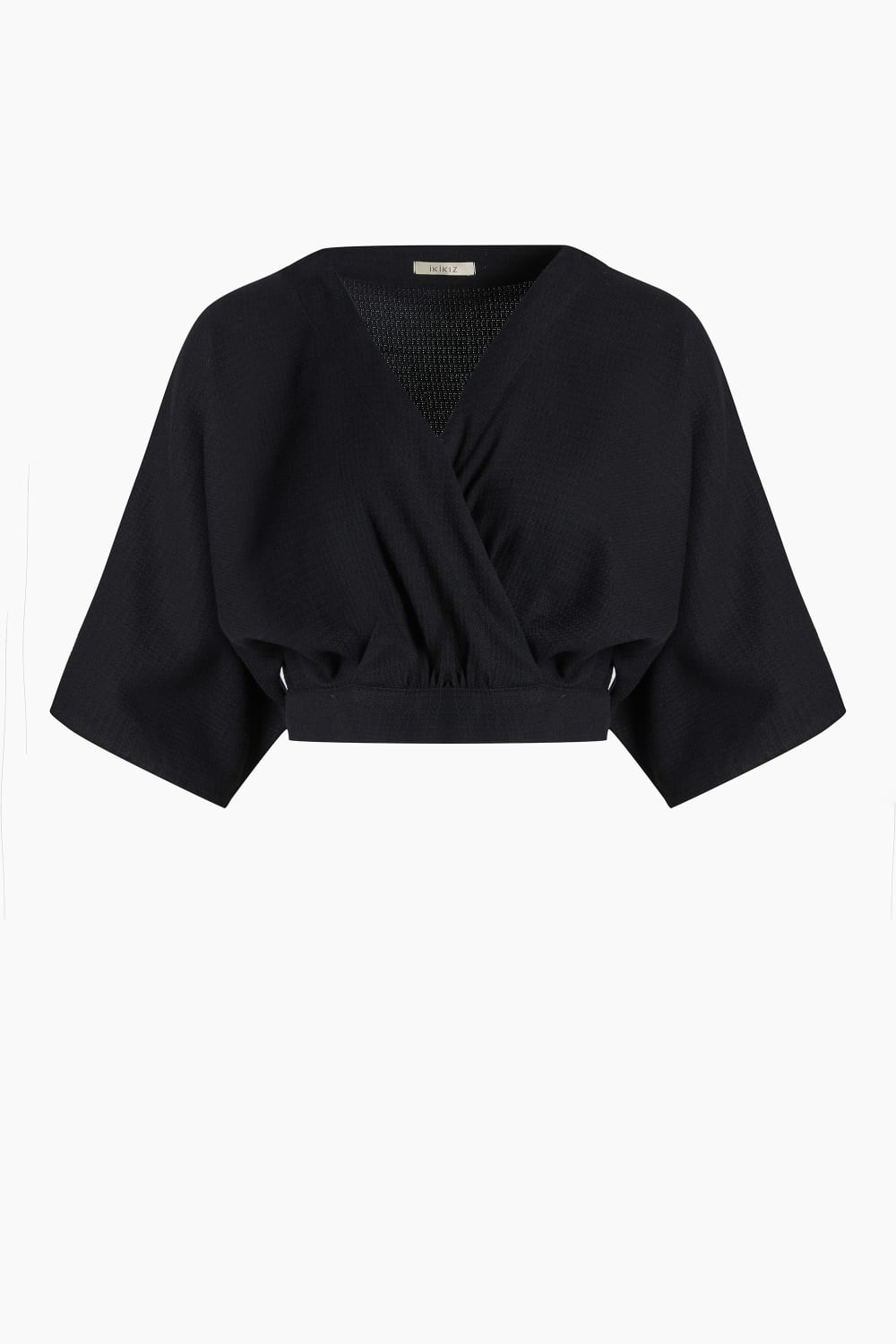 İkikız-Siyah Bağlamalı Crop Üst-Top-1-Milagron.com