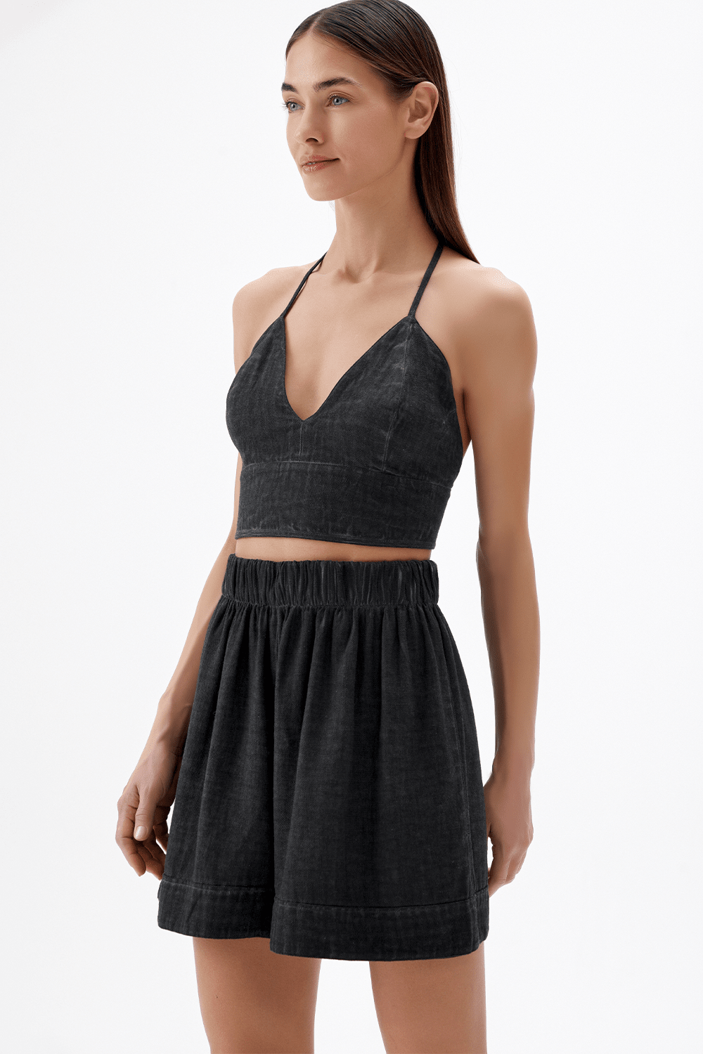 İkikız-Siyah Şort-Şort-4-Milagron.com