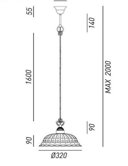 Anita Sarkit Anti̇k Pi̇ri̇nç-Serami̇k Ø32X200 Cm E27 Led 1X15W