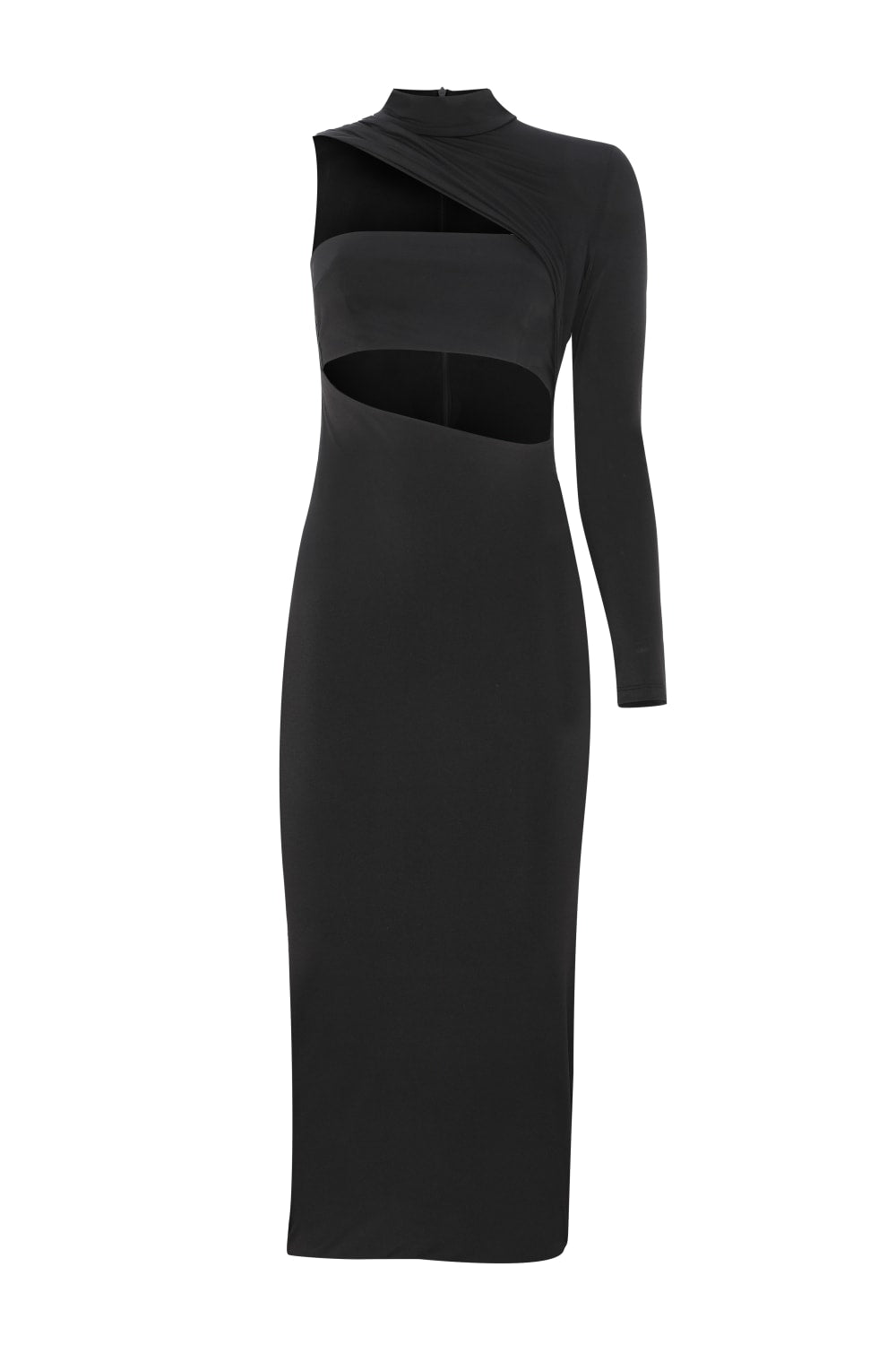 İladia-Arela One Sleeve Midi Dress-Elbise-2-Milagron.com