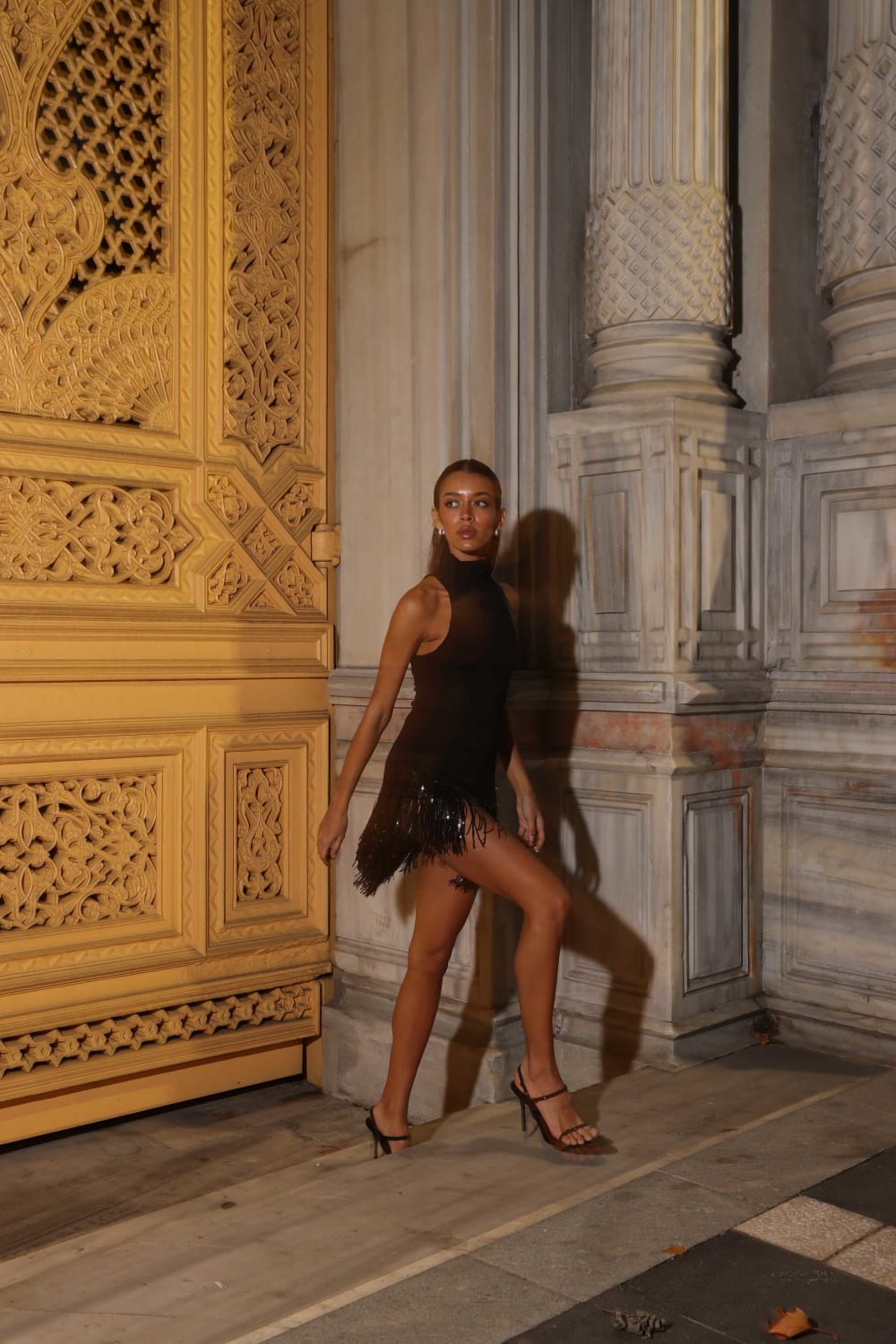 İladia-Ilaria Sequin Neck Detailed Dress-Elbise-1-Milagron.com