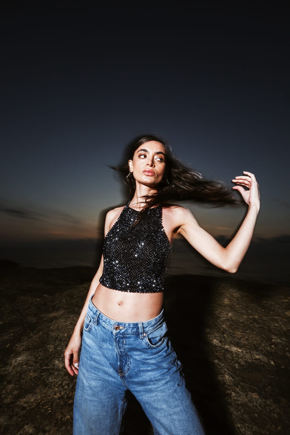 İladia-Ra’c Crystal Top - Midnight Blue-Top-2-Milagron.com