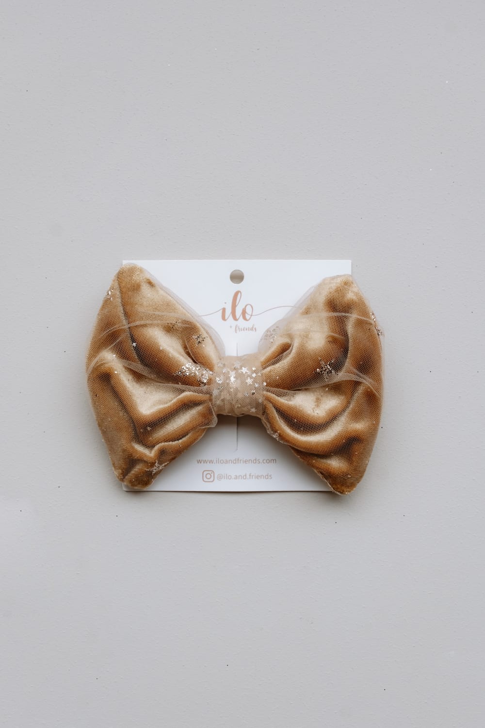 Ilo and Friends-Golden Velvet Klipsli Toka-Saç Aksesuarı-1-Milagron.com