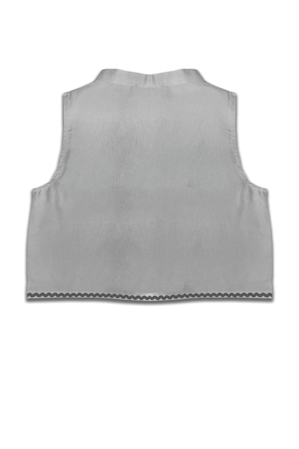 In D'Tales-Keten Bağlamalı Gri Crop Top-Crop Top-2-Milagron.com