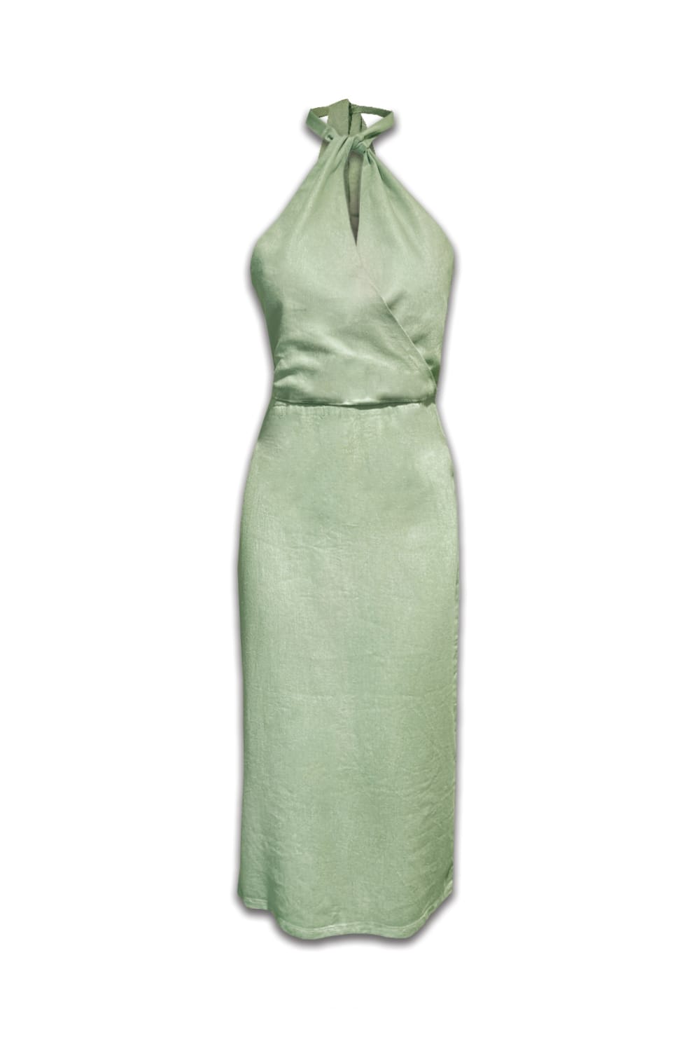 In D'Tales-Keten Soft Yeşil Midi Elbise-Elbise-1-Milagron.com