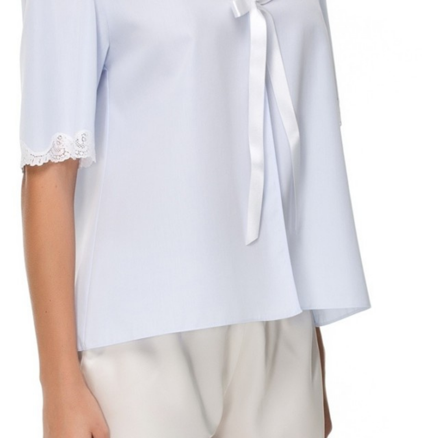 İpek Kıramer-Barbie Cotton Bed Jacket Blue-Pyjamas-2-Milagron.com