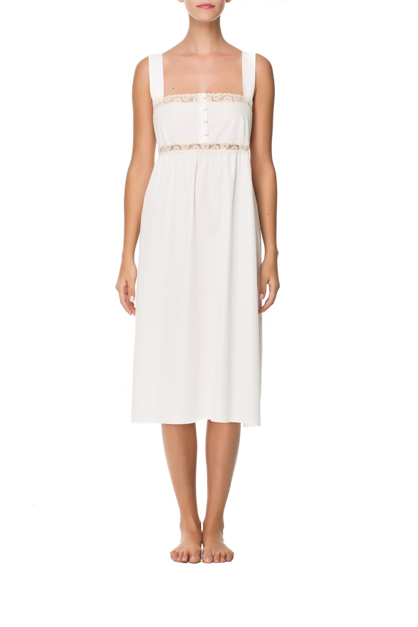 İpek Kıramer-Barbie Cotton Chemise Ecru-Chemise-1-Milagron.com