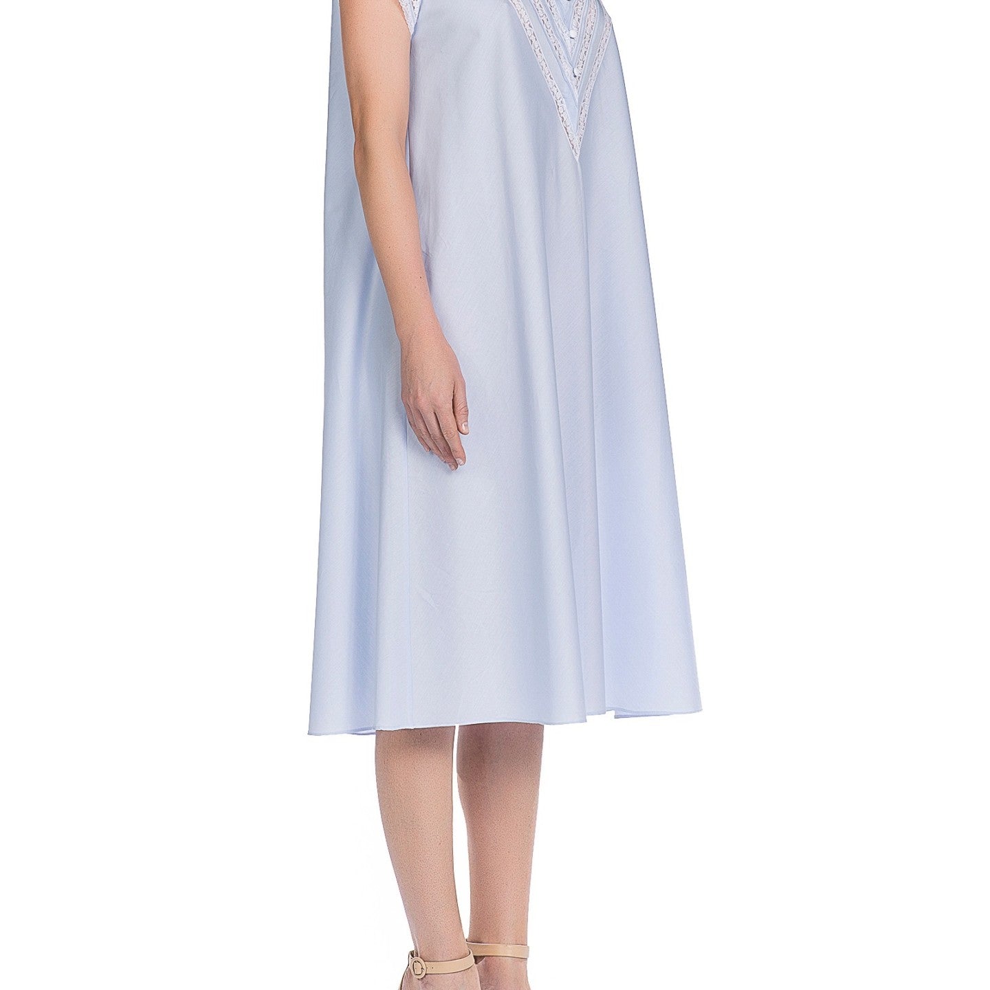 İpek Kıramer-Boleyn Cotton Chemise Blue-Gecelik-2-Milagron.com