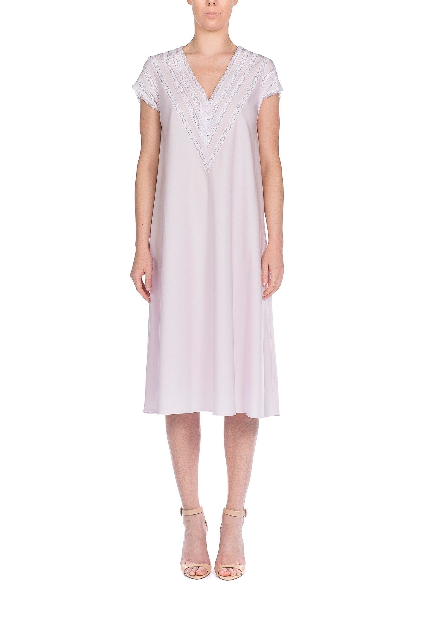 İpek Kıramer-Boleyn Cotton Chemise Pink-Gecelik-1-Milagron.com