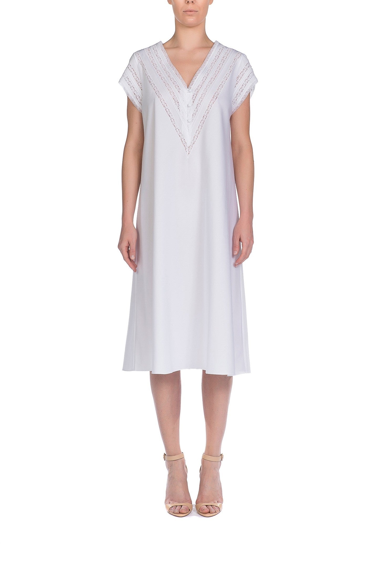 İpek Kıramer-Boleyn Cotton Chemise White-Gecelik-1-Milagron.com