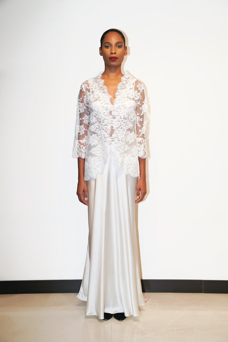 İpek Kıramer-Bride Lace Jacket Ecru-Ceket-2-Milagron.com