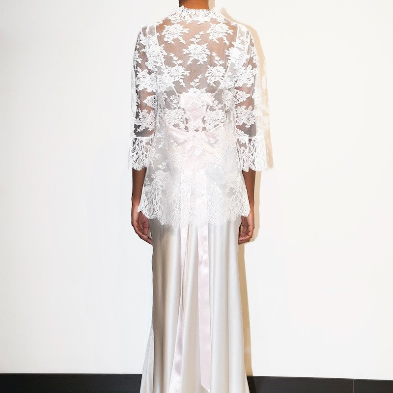 İpek Kıramer-Bride Lace Jacket Ecru-Ceket-3-Milagron.com