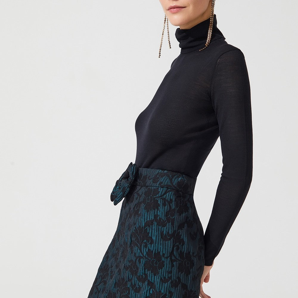 İpek Kıramer-Brokar Mini Skirt Green-Etek-2-Milagron.com