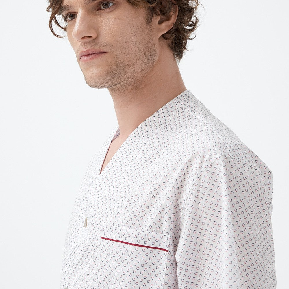 İpek Kıramer-Comfort Koton Shorts Suit White-Pijama Takımı-2-Milagron.com