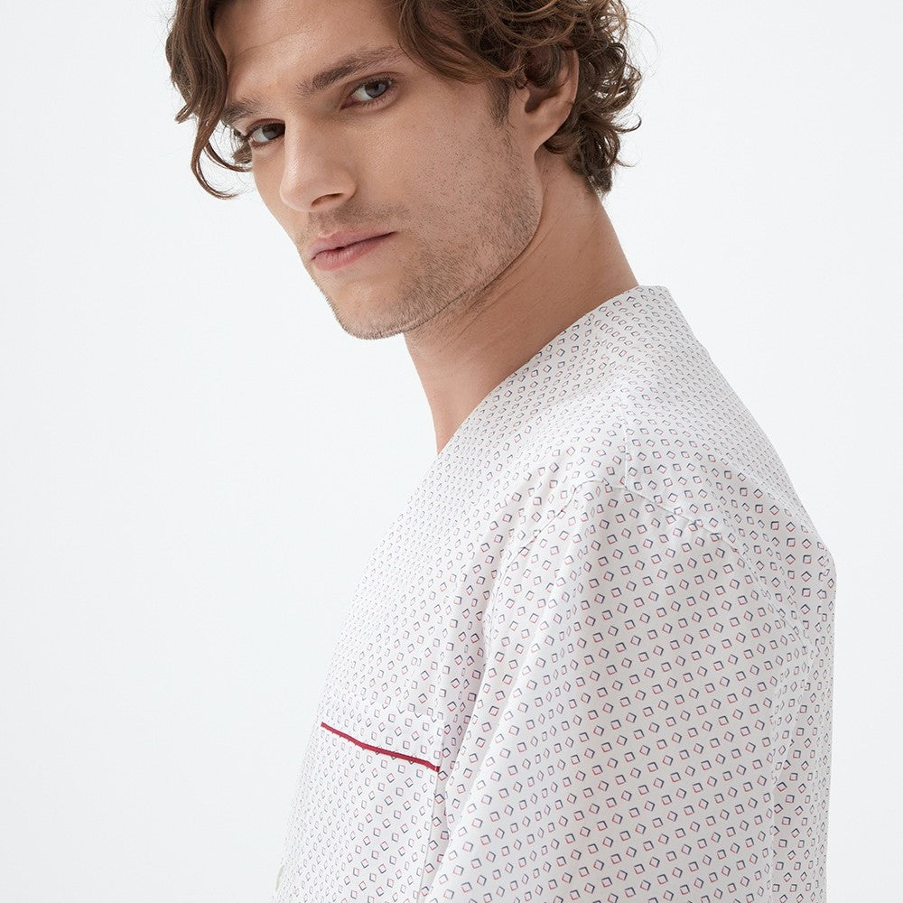 İpek Kıramer-Comfort Koton Shorts Suit White-Pijama Takımı-3-Milagron.com