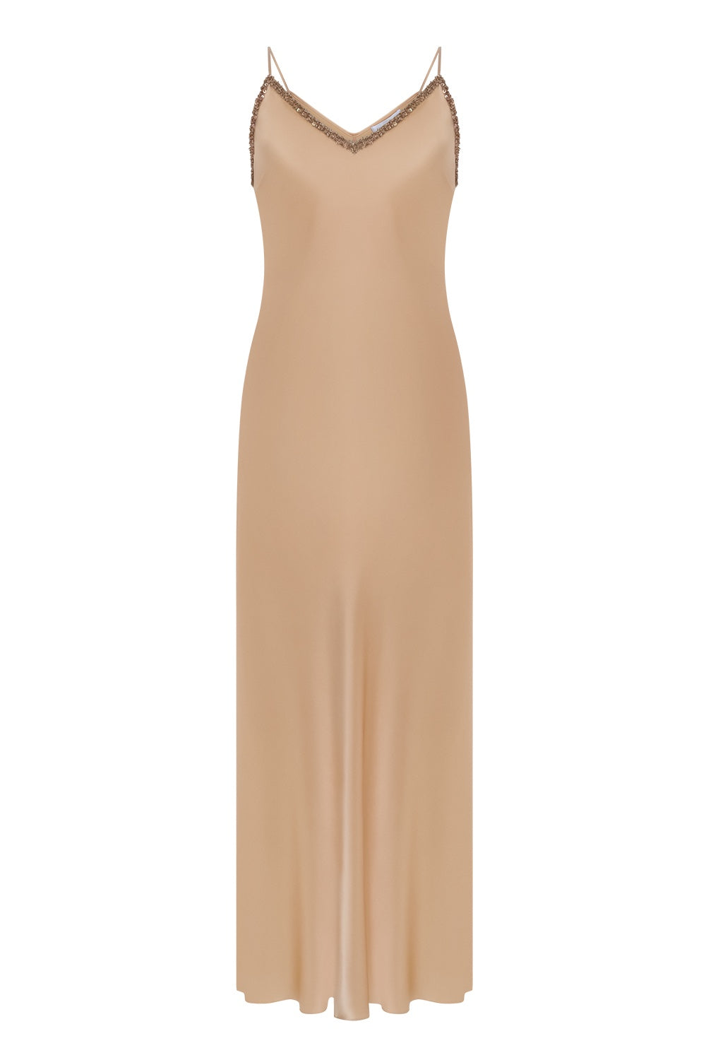 İpek Kıramer-Gold Silk Long Dress-Elbise-2-Milagron.com