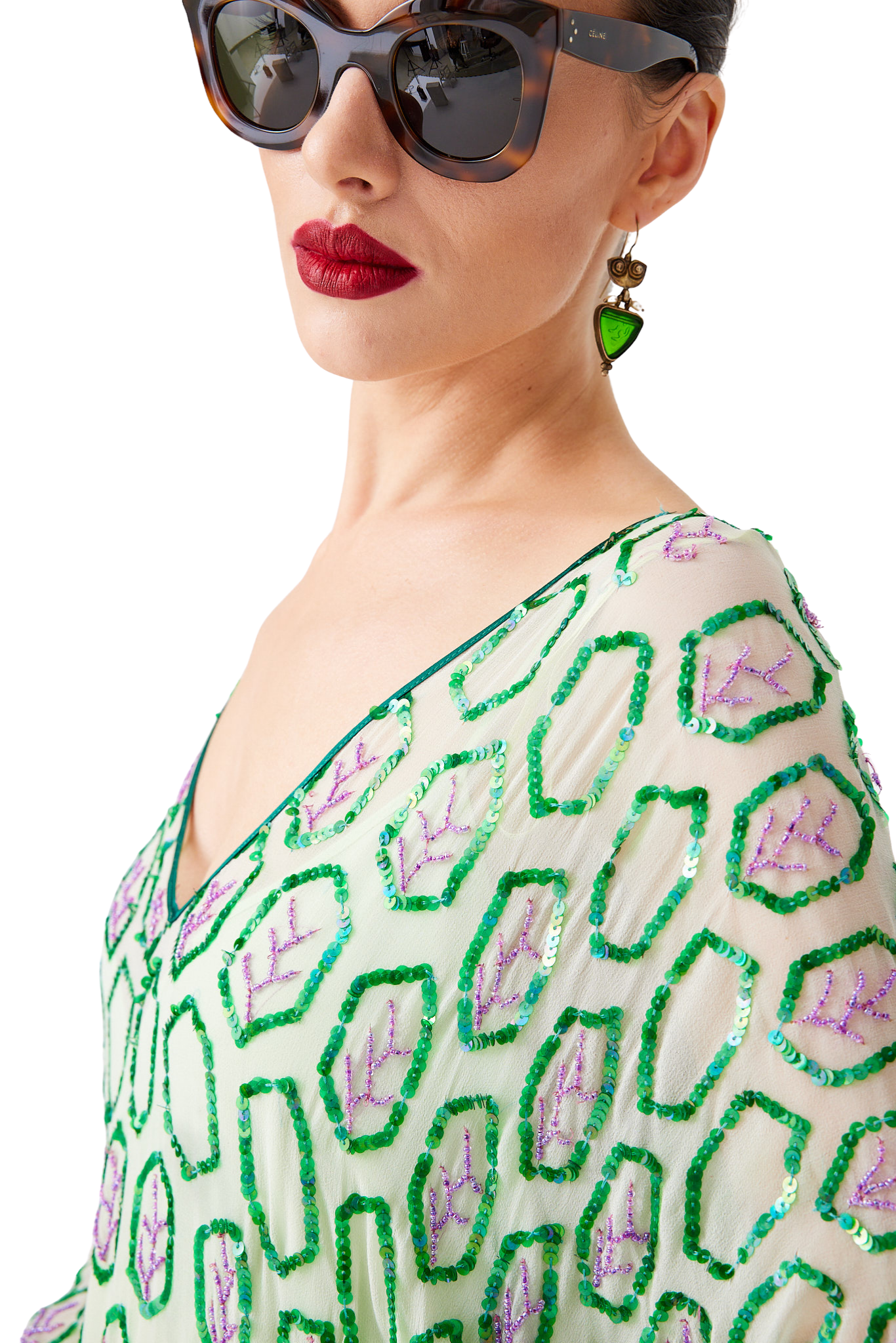 İpek Kıramer-Green Tulle Dress-Elbise-4-Milagron.com