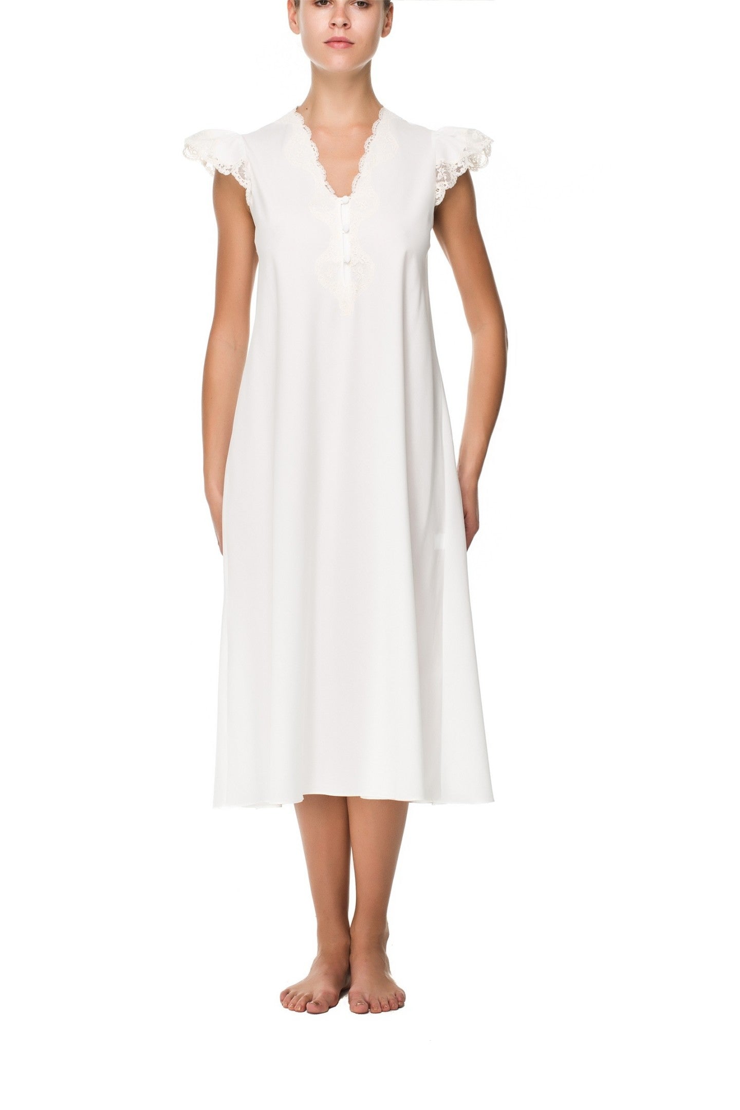 İpek Kıramer-Holy Cotton Chemise Ecru-Gecelik-1-Milagron.com