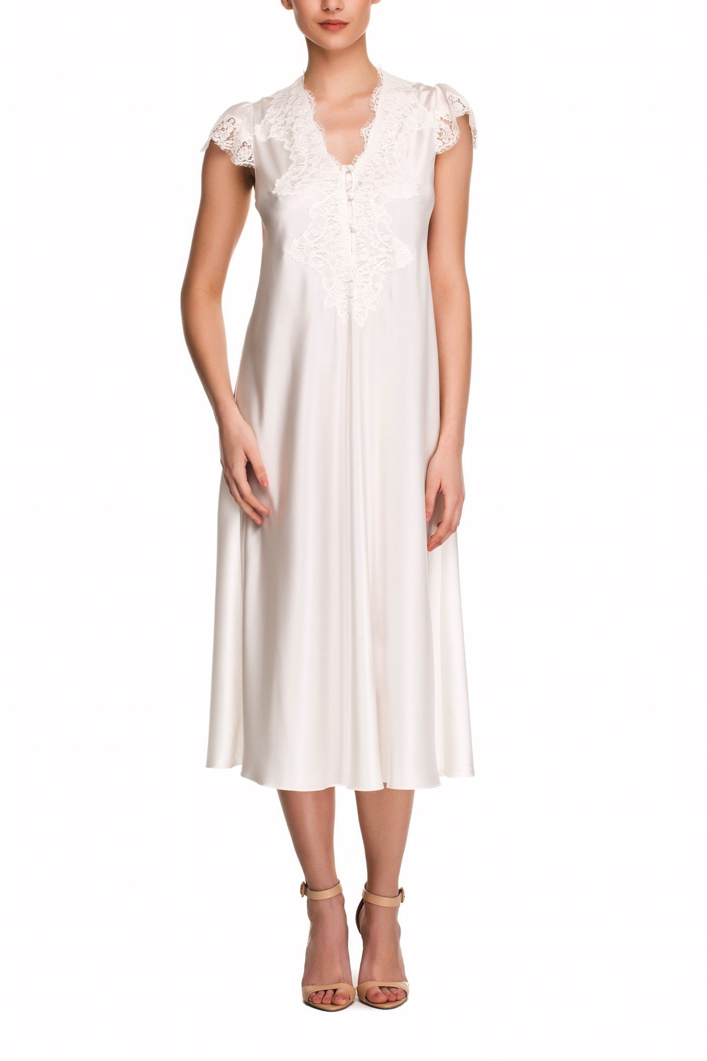 İpek Kıramer-Holy Silk Chemise Ecru-Gecelik-1-Milagron.com