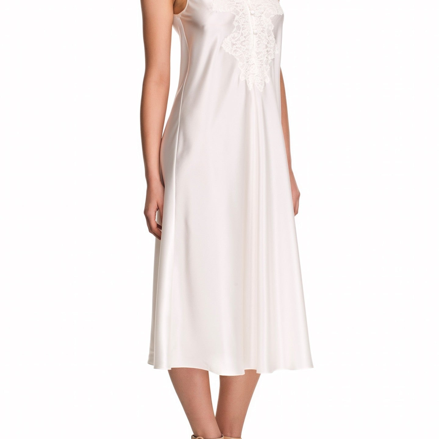 İpek Kıramer-Holy Silk Chemise Ecru-Gecelik-2-Milagron.com