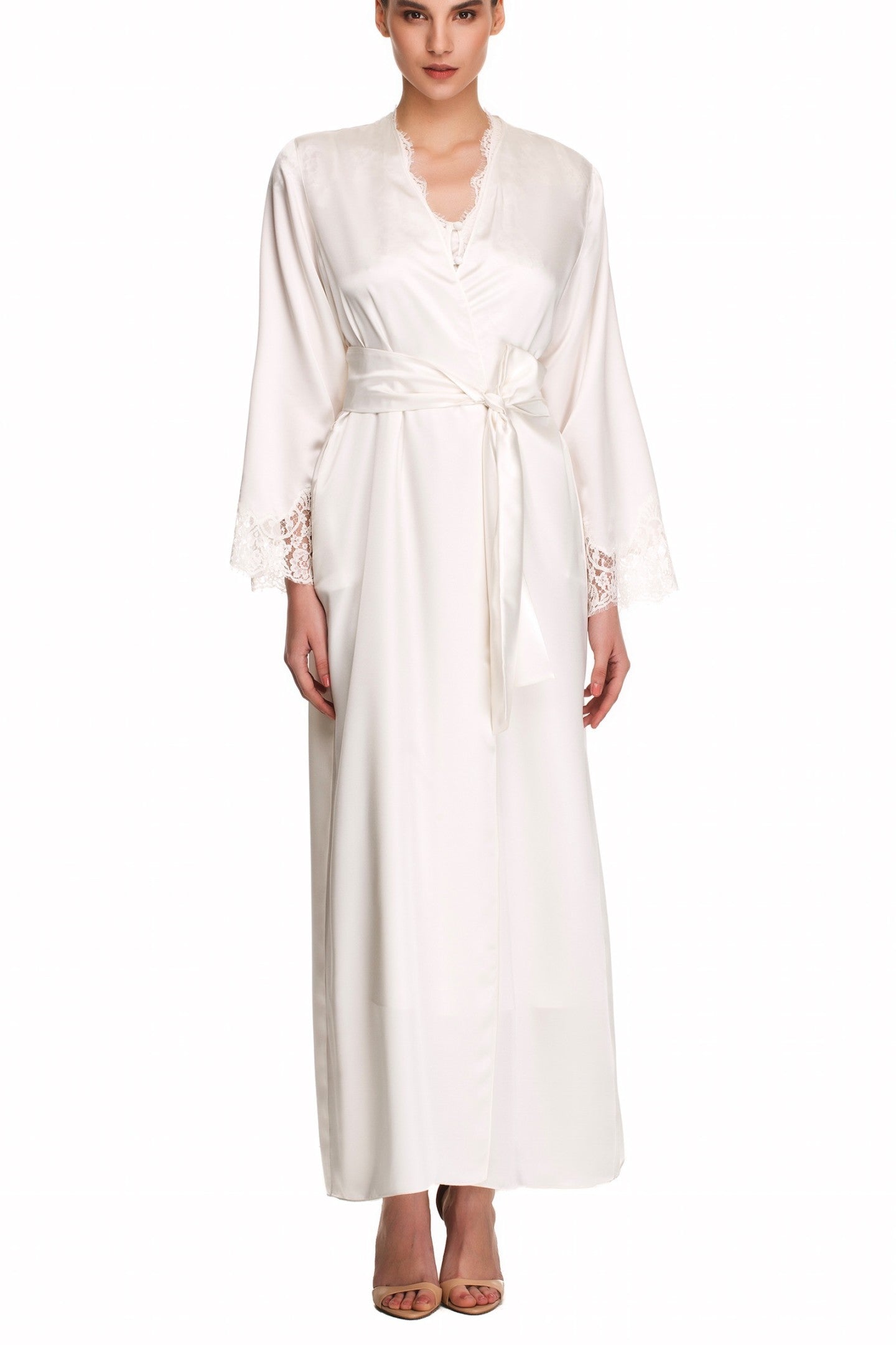 İpek Kıramer-Holy Silk Robe Ecru-Sabahlık-1-Milagron.com