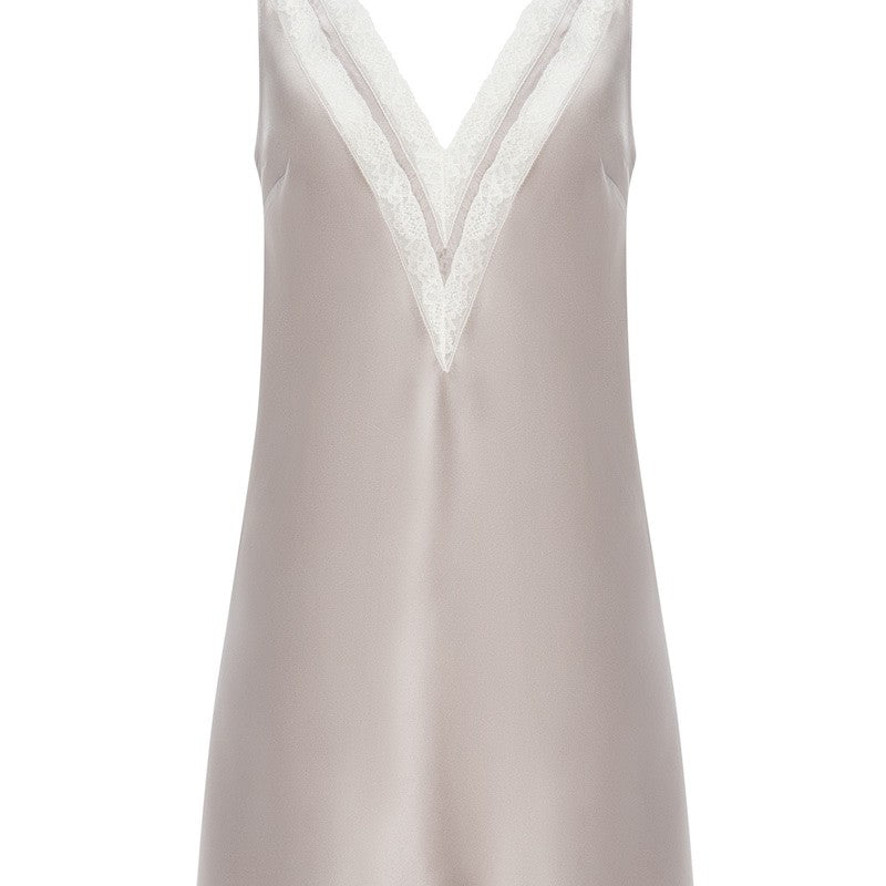 İpek Kıramer-Joy A Silk Short Chemise Gray-Gecelik-5-Milagron.com