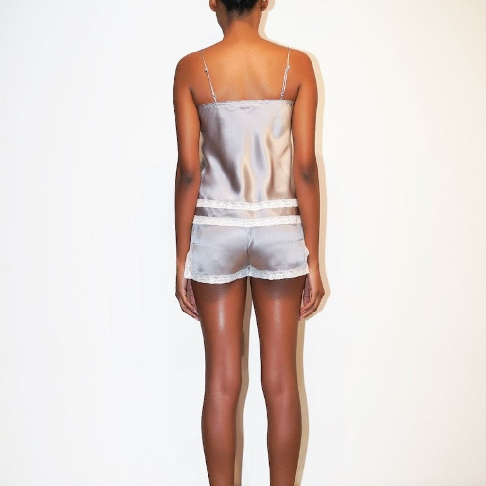İpek Kıramer-Joy Silk Babydoll Gray-Alt - Üst Takım-3-Milagron.com