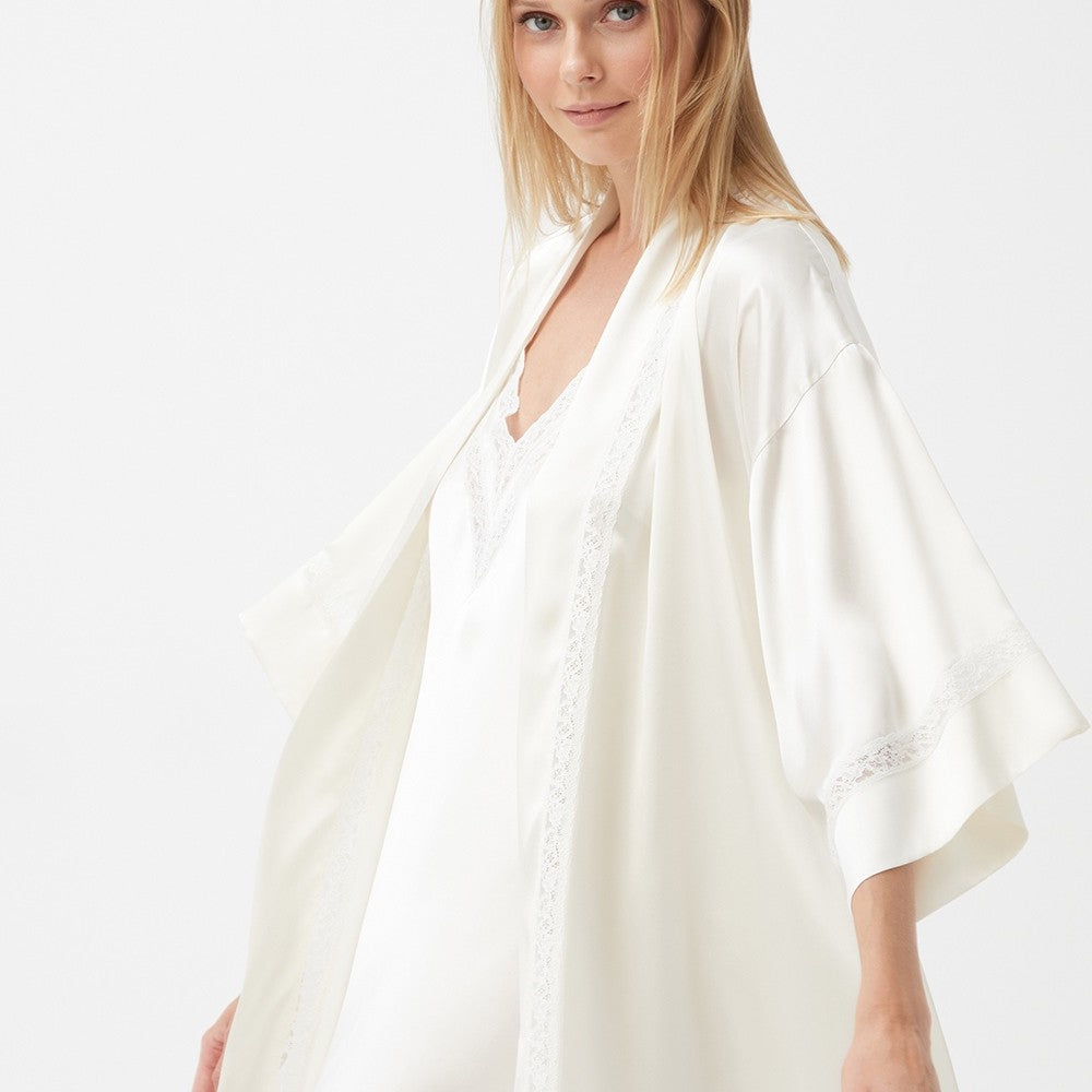 İpek Kıramer-Joy Silk Short Robe Ecru-Sabahlık-3-Milagron.com