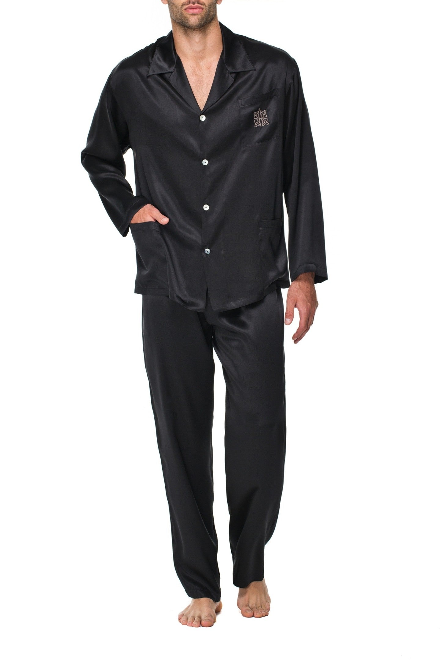 İpek Kıramer-King Pyjama Silk Black-Pijama Takımı-1-Milagron.com