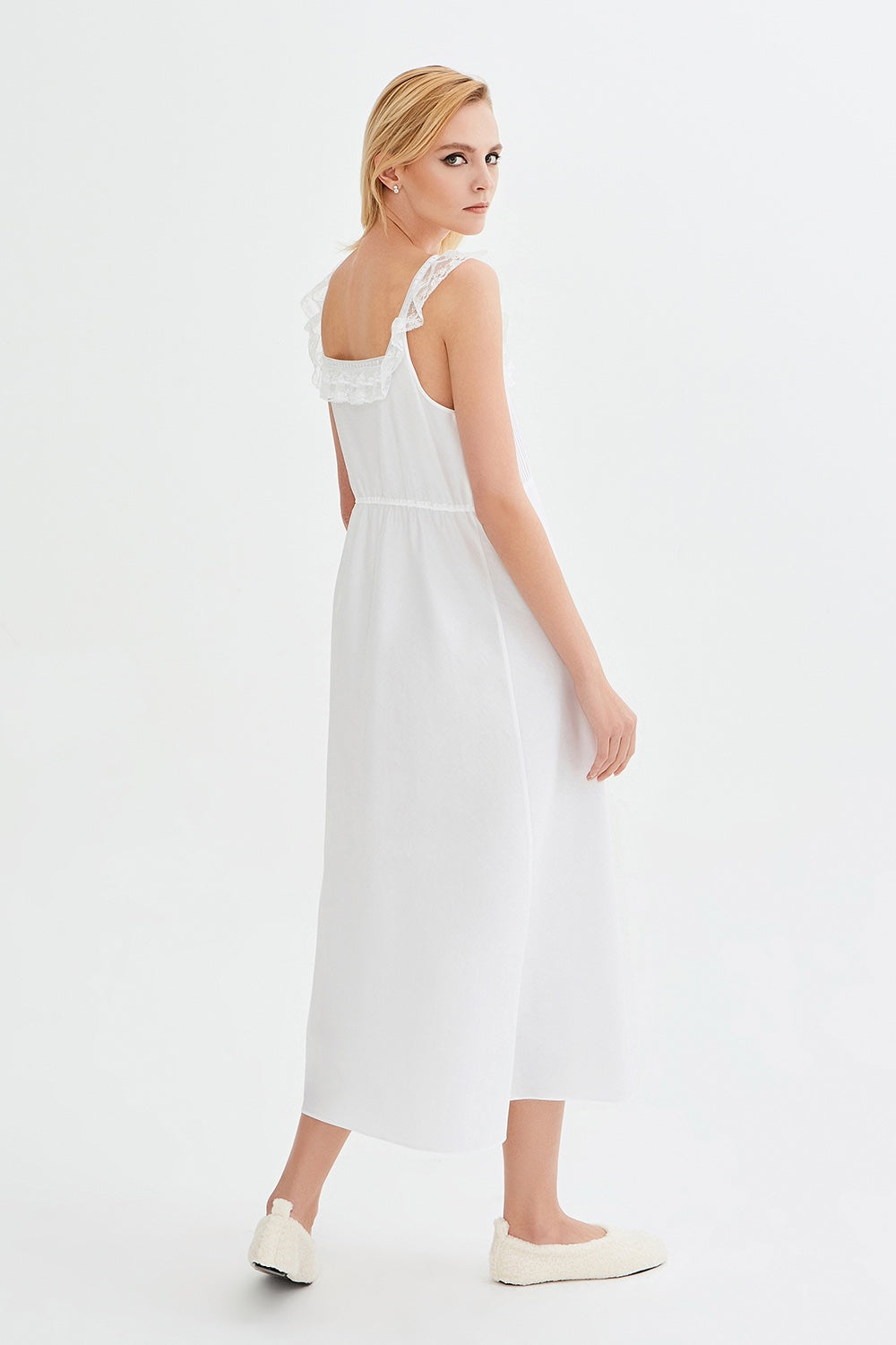 İpek Kıramer-Neferti Cotton Chemise White-Gecelik-3-Milagron.com