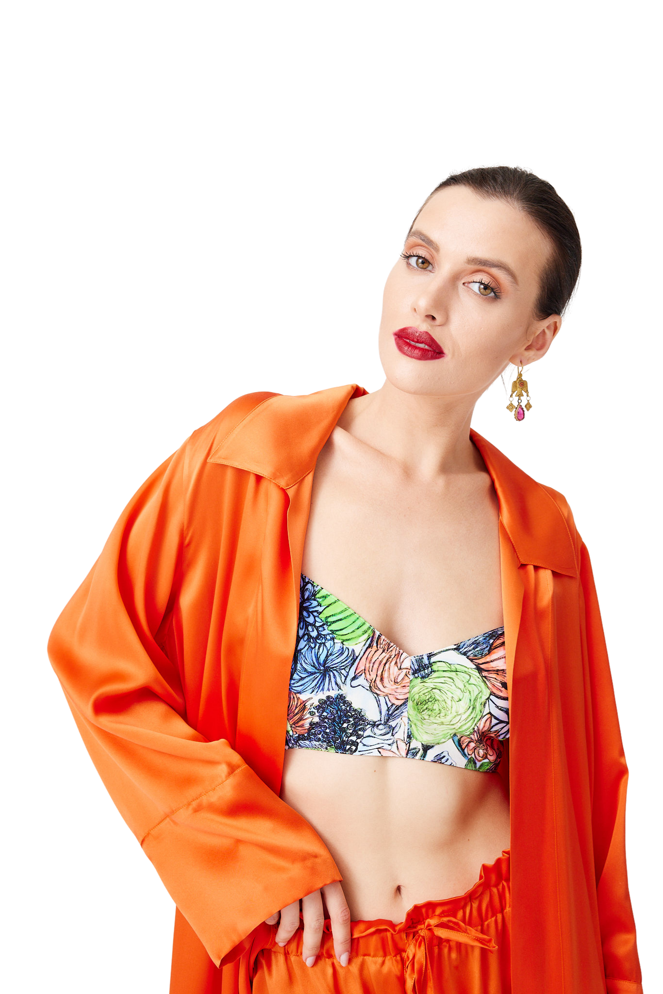 İpek Kıramer-Orange Set-Alt - Üst Takım-3-Milagron.com