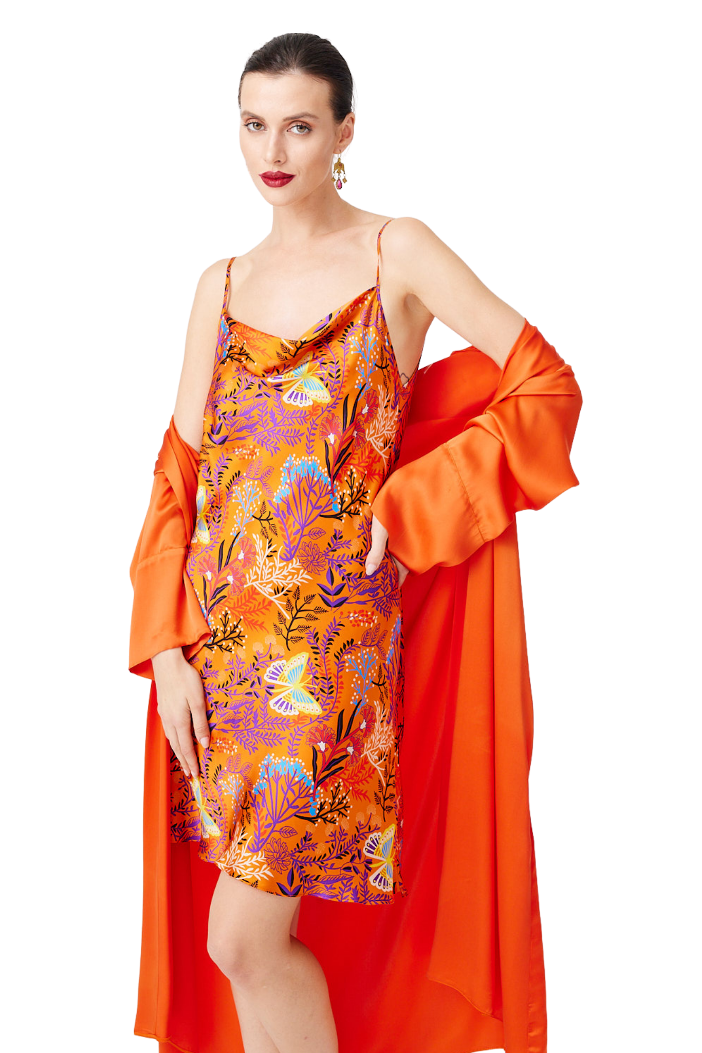 İpek Kıramer-Orange Strap Dress-Elbise-2-Milagron.com