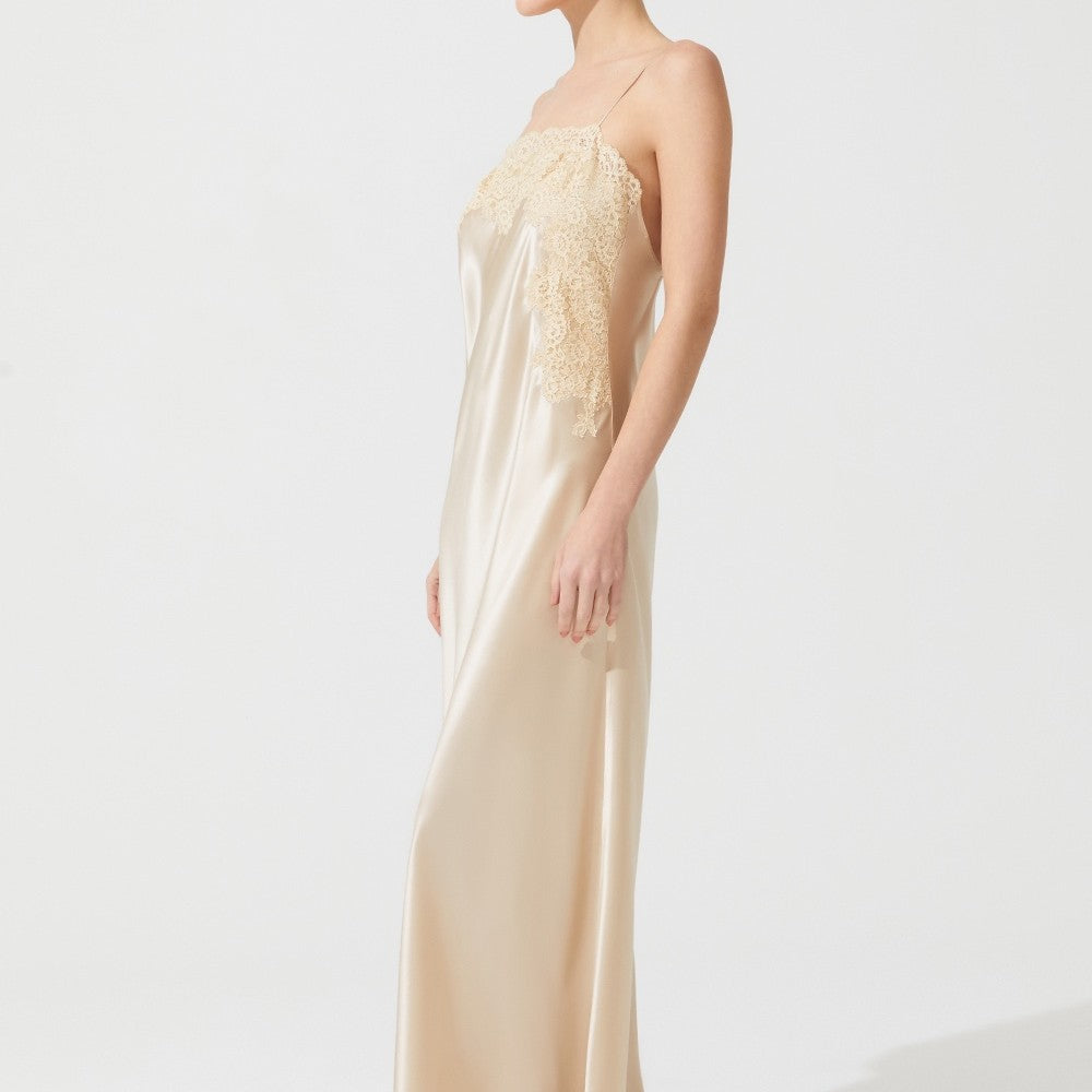 İpek Kıramer-Rita Silk Chemise Gold-Gecelik-2-Milagron.com
