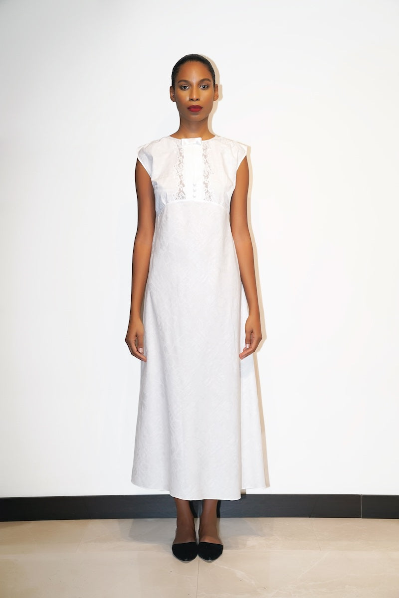 İpek Kıramer-Romance Cotton Chemise White-Gecelik-1-Milagron.com