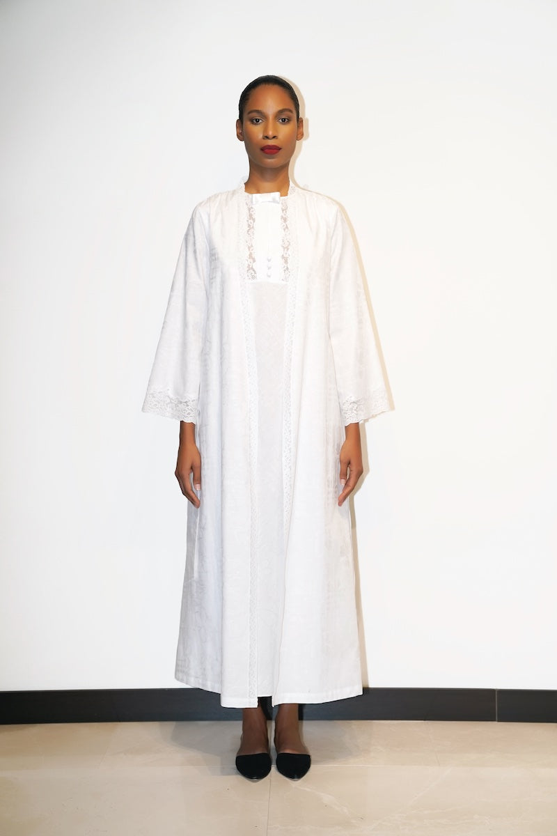 İpek Kıramer-Romance Cotton Robe White-Sabahlık-1-Milagron.com