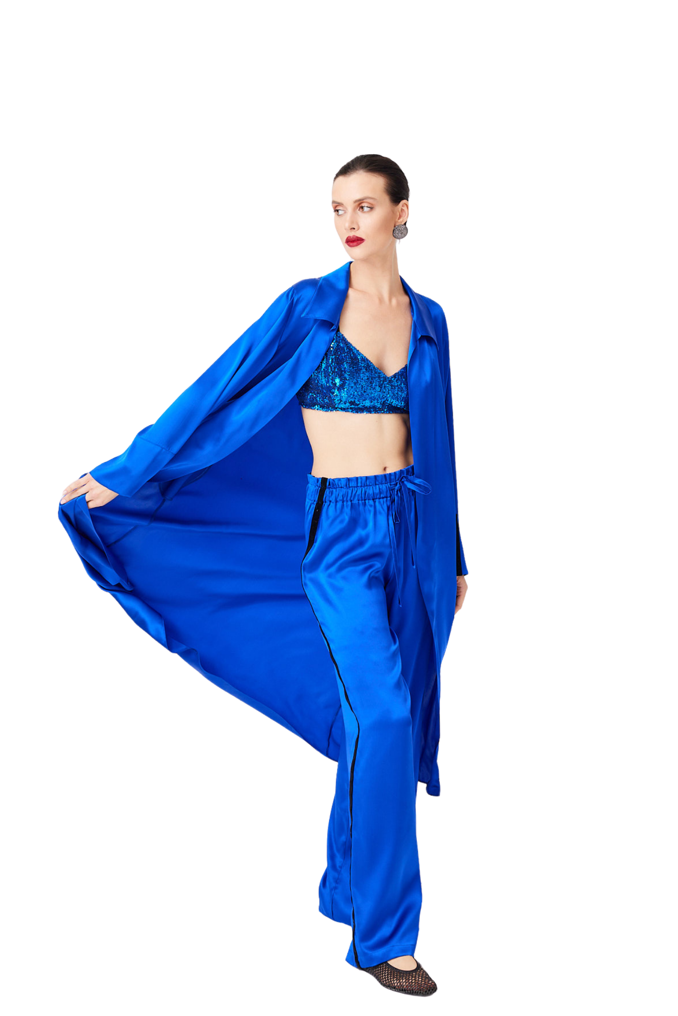 İpek Kıramer-Sax Blue Set-Alt - Üst Takım-2-Milagron.com